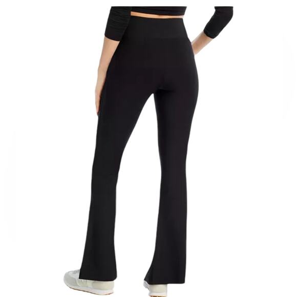 Aqua High Rise Split Hem Bootcut Medium Compression Leggings Black NEW Size S - Picture 2 of 4
